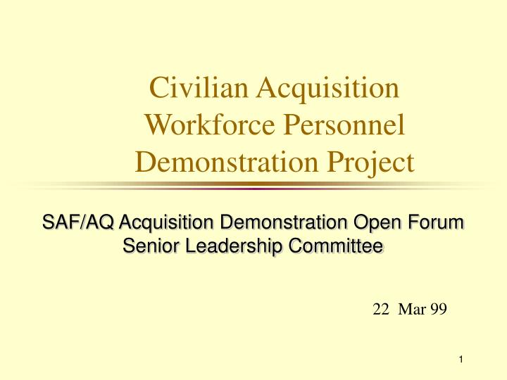 civilian acquisition workforce personnel demonstration project