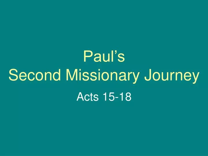 paul s second missionary journey