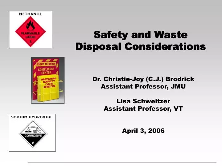 safety and waste disposal considerations