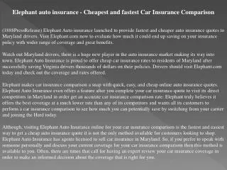 elephant auto insurance - cheapest and fastest car insurance