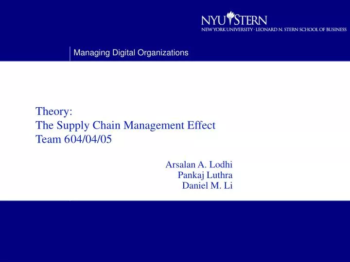 theory the supply chain management effect team 6 04 04 05