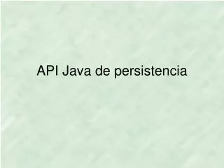 api java de persistencia