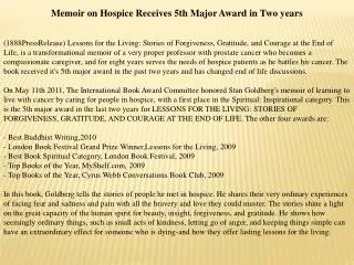 memoir on hospice receives 5th major award in two years