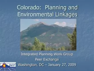 Colorado: Planning and Environmental Linkages