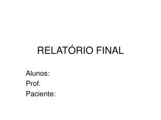 relat rio final