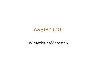 CSE182-L10