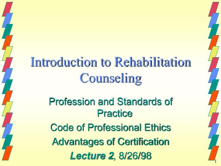 introduction to rehabilitation counseling