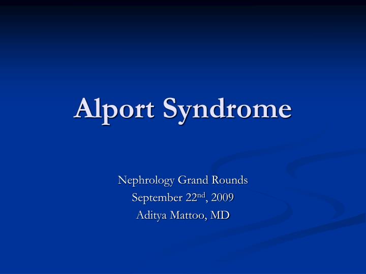 alport syndrome