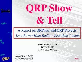 QRP Show &amp; Tell