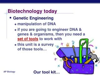 Biotechnology today
