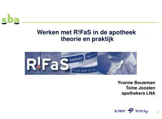 werken met r fas in de apotheek theorie en praktijk