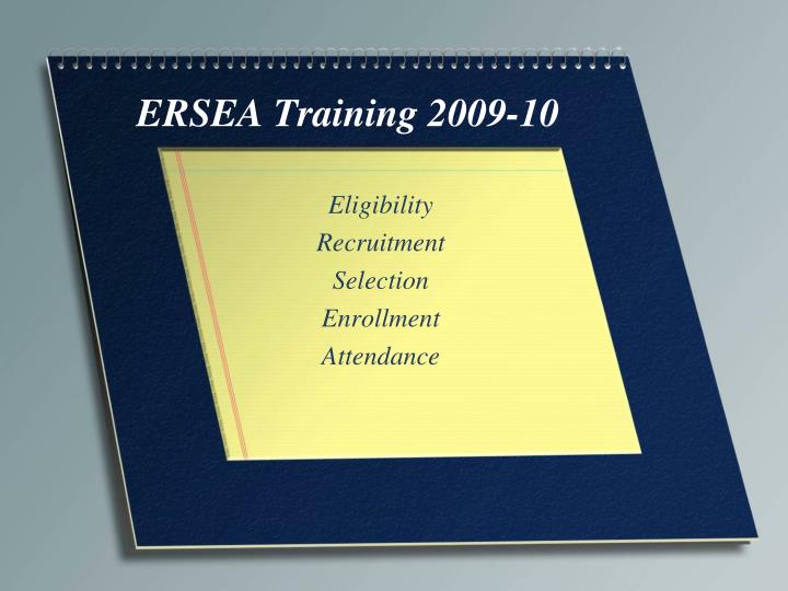 ersea training 2009 10