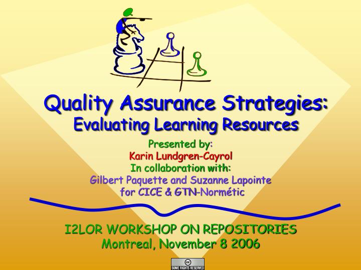 quality assurance strategies evaluating learning resources