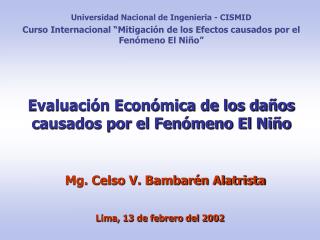 evaluaci n econ mica de los da os causados por el fen meno el ni o