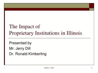 The Impact of Proprietary Institutions in Illinois