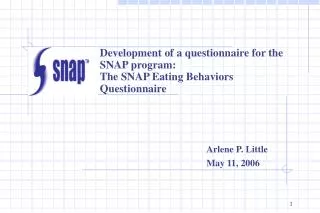 Development of a questionnaire for the SNAP program: The SNAP Eating Behaviors Questionnaire