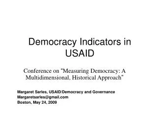 Democracy Indicators in USAID