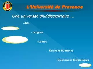 Une université pluridisciplinaire …