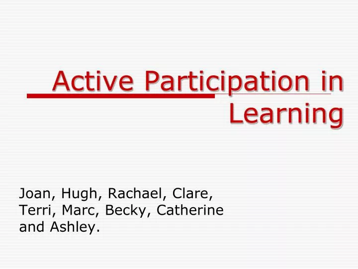 active participation in learning