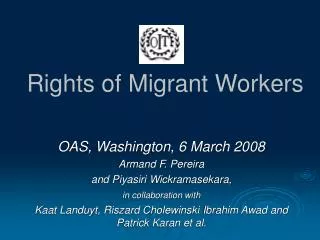 Rights of Migrant Workers