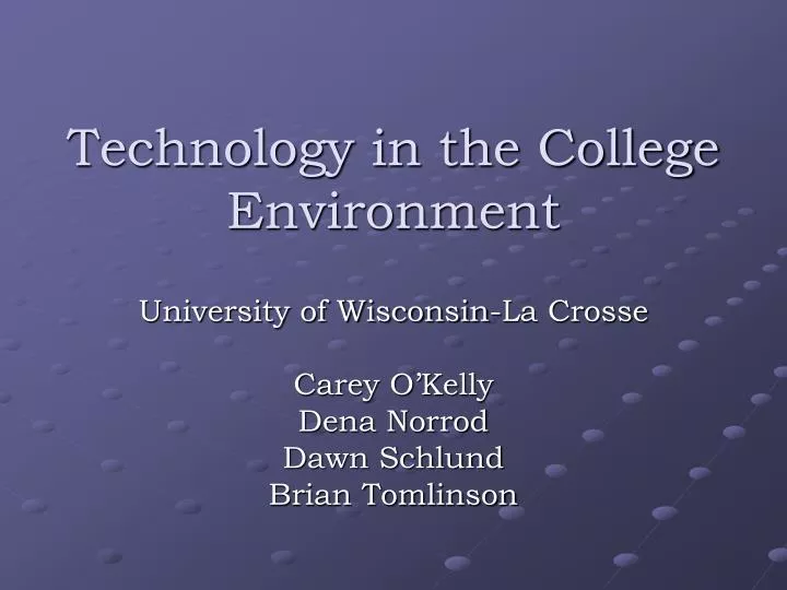 technology in the college environment