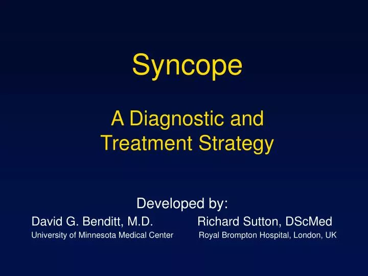 syncope a diagnostic and treatment strategy