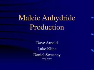 Maleic Anhydride Production