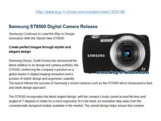 samsung st6500 digital camera release