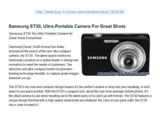 samsung st30, ultra-portable camera for great shots