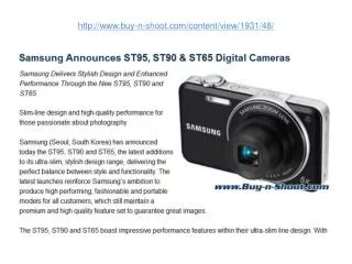 samsung announces st95, st90 & st65 digital cameras