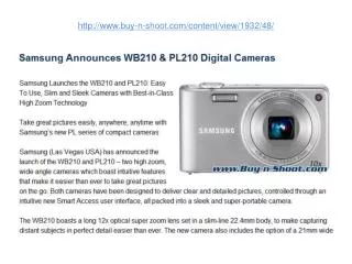 samsung announces wb210 & pl210 digital cameras