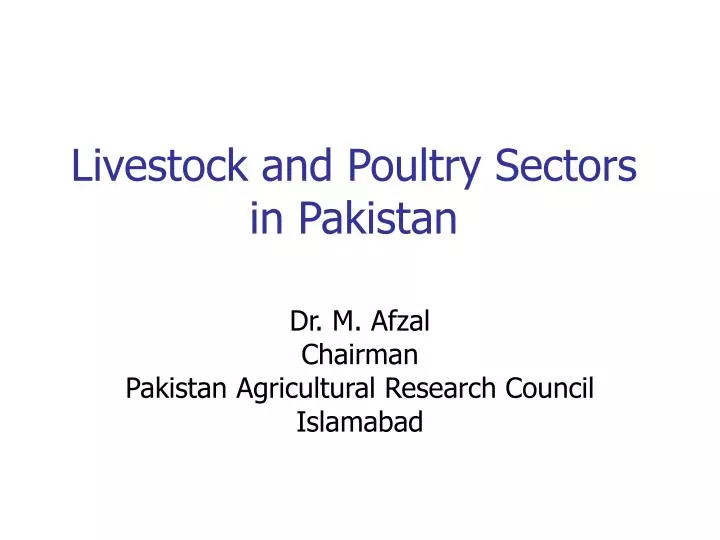 livestock and poultry sectors in pakistan