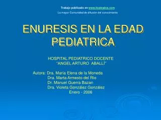 enuresis en la edad pediatrica