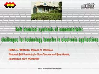 Soft chemical synthesis of nanomaterials: challenges for technology transfer in electronic applications