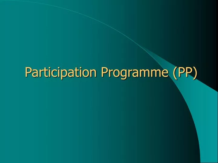 participation programme pp