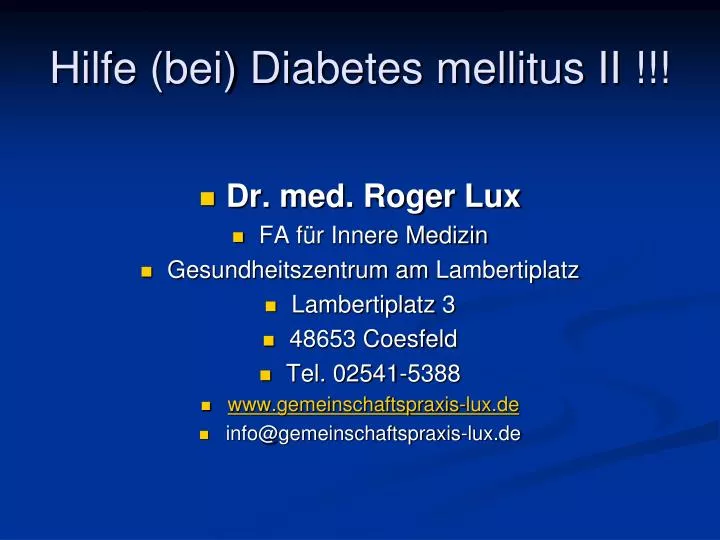 hilfe bei diabetes mellitus ii