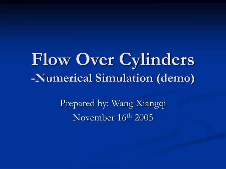 flow over cylinders numerical simulation demo