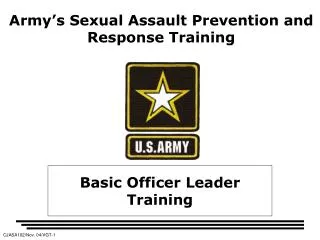 Army’s Sexual Assault Prevention and Response Training