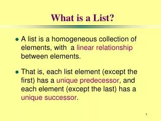 What is a List?