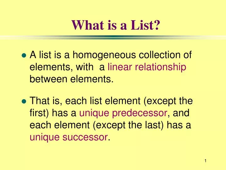 what is a list