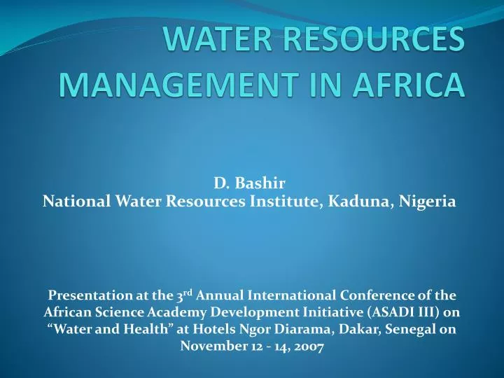 water resources management in africa