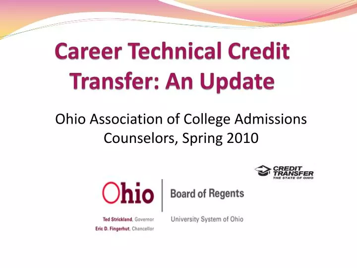 career technical credit transfer an update