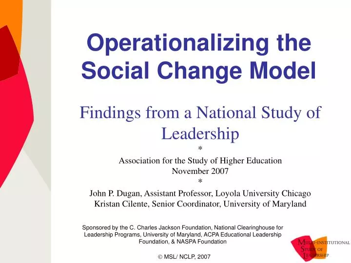 operationalizing the social change model