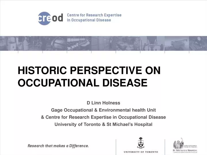 historic perspective on occupational disease