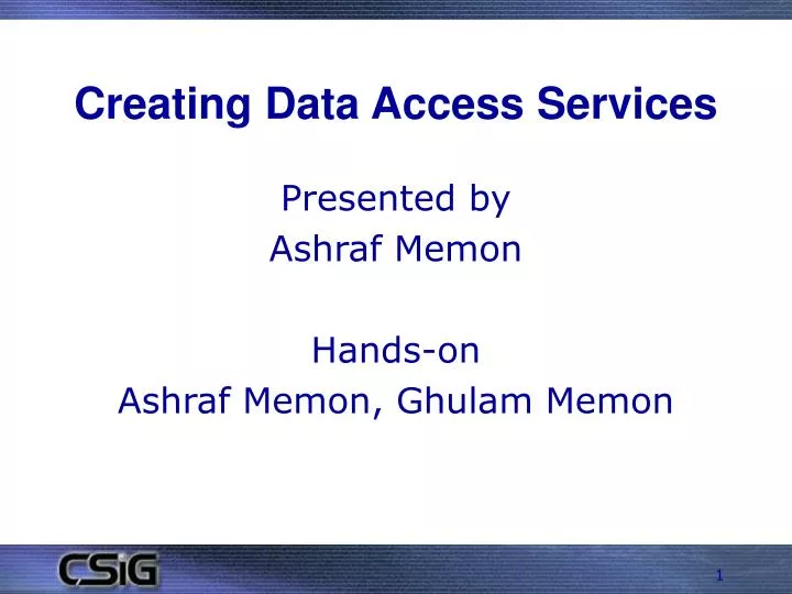 creating data access services