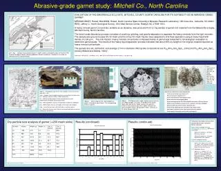 Abrasive-grade garnet study: Mitchell Co., North Carolina