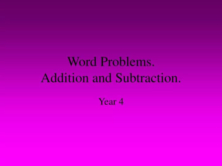 word problems addition and subtraction