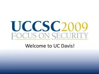 Welcome to UC Davis!