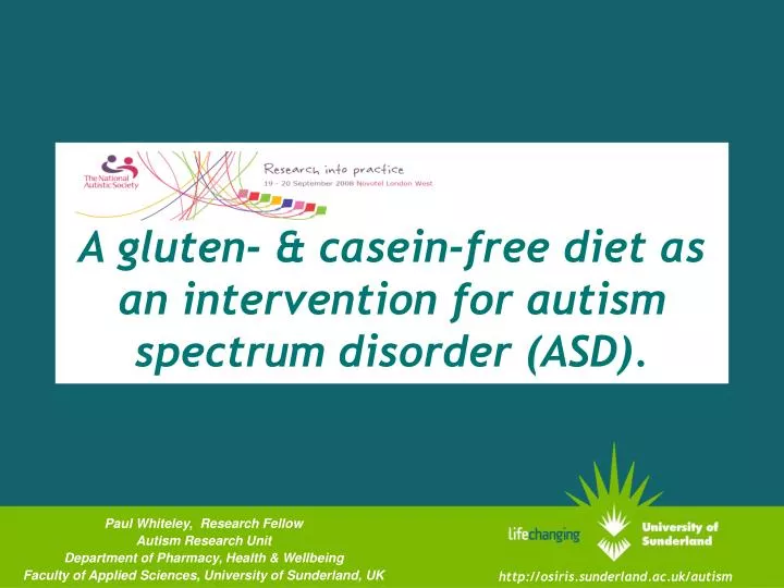 a gluten casein free diet as an intervention for autism spectrum disorder asd