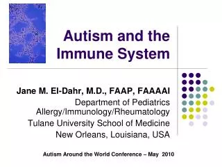 Autism and the Immune System